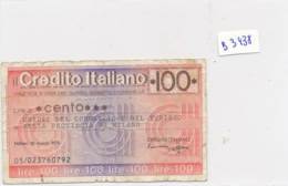 Billet - B3438 - Italie 100 Lire 1976  ( Catégorie,  Nature état ... Se Référer Au Double Scan) - Sonstige & Ohne Zuordnung