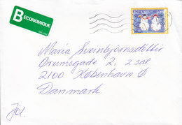 Iceland B-Economique Label REYKJAVIK 1995 Cover Brief Denmark Weihnachten Christmas Jul Noel Snowman Stamp - Briefe U. Dokumente