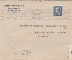 Suède  Lettre Censurée Pour L'Allemagne 1940 - 1930- ... Franqueo II