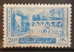 NO11 - Lebanon Fiscal Revenue Stamp 20p Blue -  Palace Of Beit EdDine - Lebanon