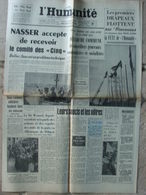 Journal L'Humanité (29 Août 1956) Nasser/Comité Des Cinq - Défense Des Lock-Outés De La Lorze - Bâtiment - 1950 - Nu