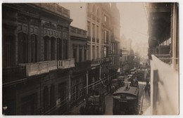 URUGUAY Carte Photo  MONTEVIDEO Calle Rincon  Tramway Tram 33 Autos Attelages - Uruguay