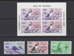 Europa Cept 1961 Isle Of Jethou 3v + M/s ** Mnh (41490) - 1961