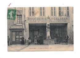 CPA  84 Monteux Fontaine Saboly Boucherie Chabran . - Monteux