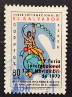 El Salvador Used 1972 Airmail - The 5th International Fair, El Salvador - Issue Of 1965 Overprinted 1972 - El Salvador