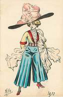 Illustrateur Mille Femme Mode Chapeau Chapeaux - Mille