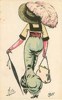 Illustrateur Mille Femme Mode  1911chapeau Chapeaux - Mille
