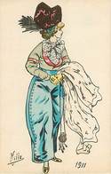 Illustrateur Mille Femme Mode  1911 Chapeau Chapeaux - Mille