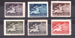 Pologne - 1948 - PA N° 18 à 23 - Neufs * (1 Tp Oblitéré) - Centaure - Ungebraucht