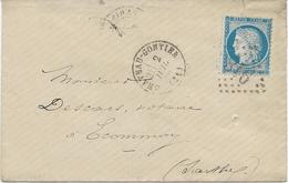 LETTRE AFFRANCHIE N°60 -OBLITERE LOSANGE GROS CHIFFRES 918-CHATEAU-GONTIER -1874 - 1849-1876: Classic Period
