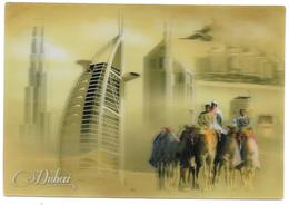 DUBAI - A Camel Caravan Blends The Past And Present Of Dubai - 3d Lenticular Postcard - Format: 11 X 16 Cm - Dubai