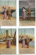 Song Card Set Of 4 Ww1 Bamforth 4824/1 To 4824/4 The Anchor's Weighed 1 To 4 Set Soldier - Coppie