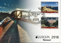 MALTA  -EUROPA 2018 - PUENTES.- BRIDGES - BRÜCKEN - PONTS".- POSTAL CARD Nº 40 CANCELLED - 2018