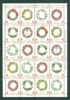 Denmark. Christmas Sheet 1999. Danish Church Calgary. Door Decoration. Flowers. - Feuilles Complètes Et Multiples