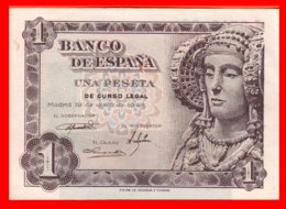 ESPAÑA BILLETE DE 1 PESETA 19 DE JUNIO DE 1948. SERIE ,, L 07130560 ,, - 1-2 Pesetas