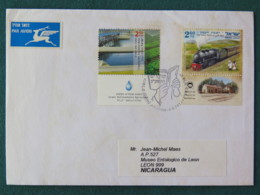 Israel 2012 FDC Cover To Nicaragua - Train - Water Agriculture Irrigation - Storia Postale