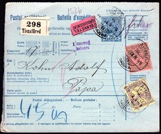 Hungary Tiszafured 1916 / Parcel Post, Postai Szallitolevel, Bulletin D' Expedition / To Papa - Colis Postaux