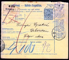 Hungary Maramanossziget 1914 / Parcel Post, Postai Szallitolevel, Bulletin D' Expedition / To Debreczen - Paquetes Postales