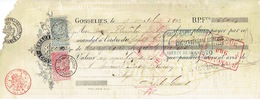 Fine Barbe N°58 Et 63 Perforés CGL (CREDIT GENERAL LIEGEOIS)1902 BRUXELLES (EFFET DE COMERCE) S/mandat De GOSSELIES - 1863-09