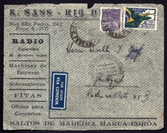 POSTE AÉRIENNE PAR GRAF ZEPPELIN VIA CONDOR 1935-   VOYAGE RETOUR DU BRESIL - LE 21-11-35- 1 SCANS - Airmail