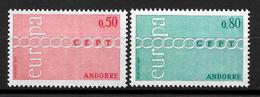 EUROPA : ANDORRE N°212/213 **  TB (cote 50,oo €) - 1971