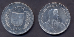 Switzerland Swiss 5 Francs 2014 VF++ - Suisse