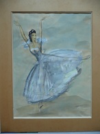 Jean Toth (1899-1972) - Danseuse Les Sylphides Opéra De Paris Garnier Cca 1970 - Waterverf