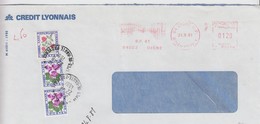 Lettre Taxée, 1981, Affranchie EMA DIGNE 1.20 Fr  , Taxe 2.5 Fr, 3 Timbres FLEURS/6000 - 1960-.... Cartas & Documentos