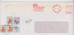 Lettre Taxée, 1981, Affranchie EMA SUD ROBINETTERIE MARSEILLE 1,20 Fr  , Taxe 2,30 Fr,  5 Timbres FLEURS / 6000 - 1960-.... Storia Postale