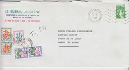 Lettre Taxée, 1981, Affranchie SABIN DE GANDON DIGNE 1,20 Fr  , Taxe 2,50 Fr,  5 Timbres FLEURS / 6000 - 1960-.... Lettres & Documents