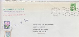 Lettre Taxée, 1980, Affranchie SABIN DE GANDON DIGNE 1,10 Fr  , Taxe 1.30 Fr,  2 Timbres FLEURS / 6000 - 1960-.... Briefe & Dokumente