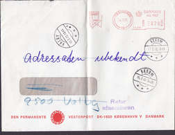 Denmark DEN PERMANENTE ATM (Chair Cachet) Meter 1972 Cover Freistempel Brief RETUR Returned ADRESS Unknown NÆRUM & VALBY - Maschinenstempel (EMA)