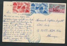 Cpa Affranchie Par Somalis Yvert N° 241 , 243, 279 Oblitérés En Octobre 1949   - Lx1212 - Lettres & Documents