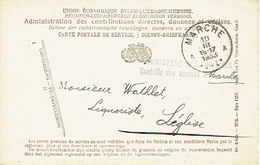 1933 Carte Postale De Service - MINISTERE DES FINANCES CONTROLE DES ACCISES à MARCHE Vers LEGLISE - Franchise