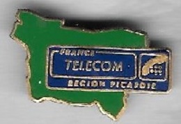 Pin's  Ville, Région  FRANCE  TELECOM  Région  PICARDIE - France Telecom