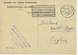 1949 Carte De Service - MINISTERE DES AFFAIRES ECONOMIQUES - ADMINISTRATION DES MINES à NAMUR 1 Vers LEGLISE - Portofreiheit