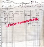 16- CONFOLENS- RARE BORDEREAU HENRI PETIT -ESCOMPTE ET RECOUVREMENTS- GOUMARD SAINT ANGEAU -1900 - Bank & Insurance