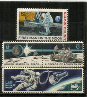 USA. Historic Space Walk By Edward White June 1965 & Neil Armstrong On The Moon, 5 Timbres Neufs ** - North  America