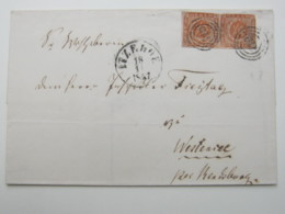 1857 , ITZEHOE  , Klarer Stempel Auf Brief Mit Paar  4 Sh. - Schleswig-Holstein