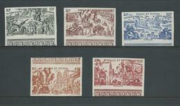 Wallis & Futuna Islands 1946 Du Tchad Au Rhin Part Set Of 5 10 Fr To 50 Fr Imperforate Marginal MNH - Unused Stamps