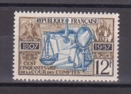 FRANCE / 1957 / Y&T N° 1107 ** : Cour Des Comptes X 1 - Unused Stamps