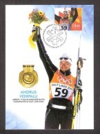Estonia 2002 Stamp Maxicard Andrus Veerpalu Olympic 2002 Winner Mi 434 - Invierno 2002: Salt Lake City