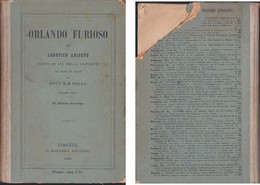 E+ORLANDO FURIOSO ARIOSTO EDITO AU USO DELLA GIOVENTU' BOLZA 1886 BARBERA. - Historia, Filosofía Y Geografía