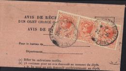 Bande De 3 YT 81 25c Rouge S Jaune Louis II CAD Monté Carlo Principauté Monaco 16 5 31 Avis Réception LR Pour Nice - Briefe U. Dokumente