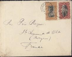 Congo Belge YT 20 15c Jaune Bistre + YT 65 10c Carmin Oblit CAD Bogora 13 9 16 Sur Enveloppe Pour France - Lettres & Documents