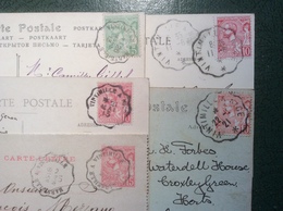 Monaco 1901-21 5 Oblit. AMBULANT DE FRANCE DIFFERENTES ! S. C.p (lettre RPO TPO Railway Cover Italy Nice Ventimiglia) - Storia Postale