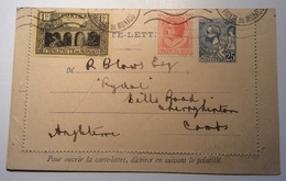 MONACO Entier Postal Carte Lettre 25c Albert 1er AFFRANCHISSEMENT MIXTE RARE AVEC LOUIS II  (cover Postal Stationery - Brieven En Documenten