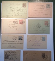 MONACO 1895-1906 8 Entiers Postaux Albert 1er DIFFERENTS Oblit, TB  (cover Entier Postal Postal Stationery - Lettres & Documents