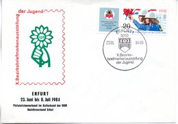 (DDR-B2) DDR Sonderumschlag "X.Bezirksbriefmarkenausstellung Der Jugend", EF Mi 2879, SSt.23.6.84 ERFURT 1 - Storia Postale