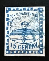 Argentina, Confederación GJ 3g Recuadro Abierto 1858 Franca Paraná L11941 - Usados